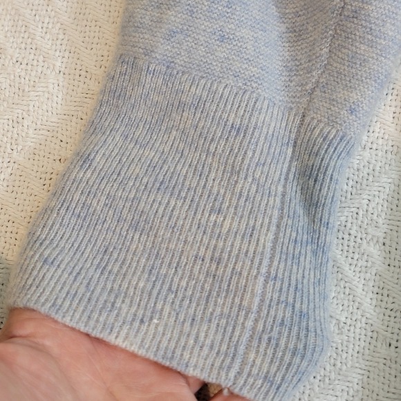 L.L. Bean Blue 100% Recycled Cashmere Turtleneck Sweater Tunic Oversize M READ - Picture 14 of 16